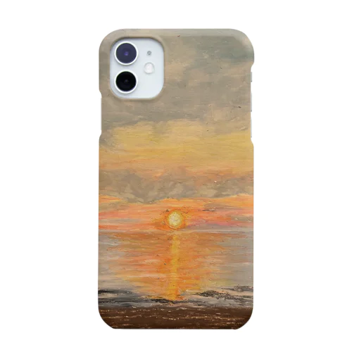 クレパス画　夕焼けビーチ Smartphone Case