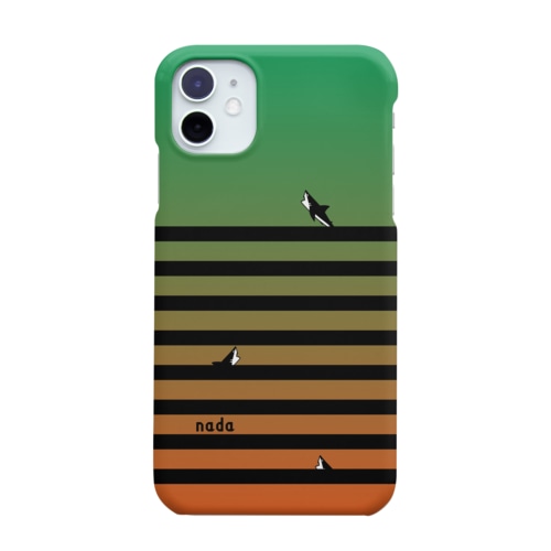 サメサメボーダー | オレンジと緑の虹色 Smartphone Case
