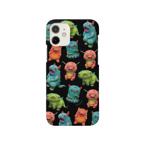 monyura monster(総柄ブラック)  Smartphone Case