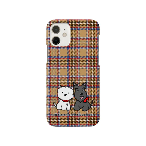 しろいぬルッチー&くろいぬリア【タータン】モカ Smartphone Case