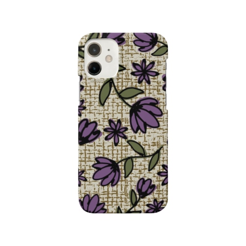 パープルフラワー ヴィンテージファブリックテイスト Smartphone Case