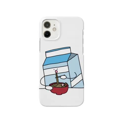 ラーメンを食べる牛乳スマホケース Smartphone Case