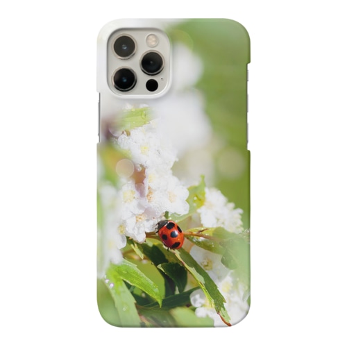 花フォト（てんとう虫とコデマリ） Smartphone Case