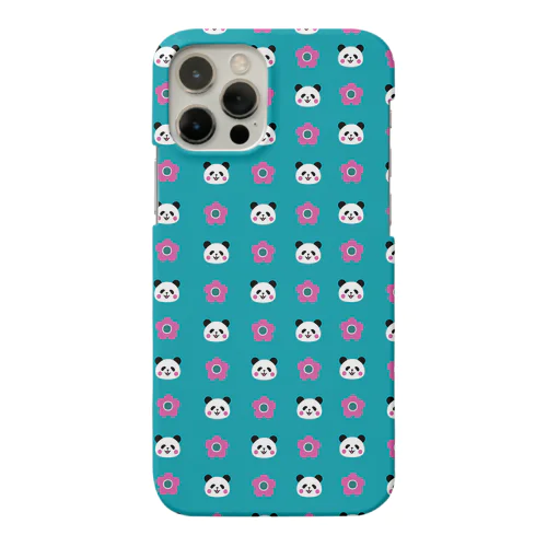 花とパンダ《ブルーグリーン》 Smartphone Case