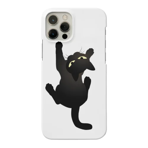 黒猫がぶら下がるスマホ スマホケース