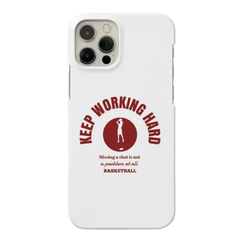 KEEP WORKING HARD カレッジロゴ赤系 Smartphone Case