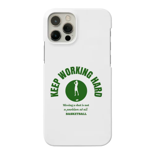 KEEP WORKING HARD カレッジロゴ緑系 Smartphone Case