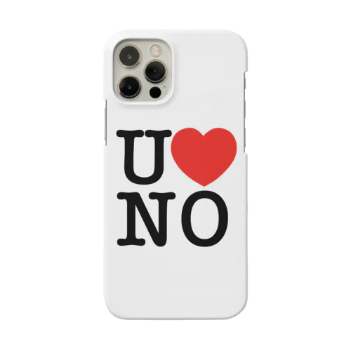 I LOVE UNO（黒文字） スマホケース