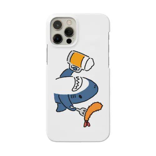 ビールとエビフライとサメ　色付き文字無し横向きVer. Smartphone Case