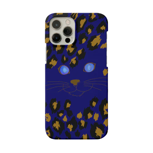 Cat face (青レオパード) Smartphone Case