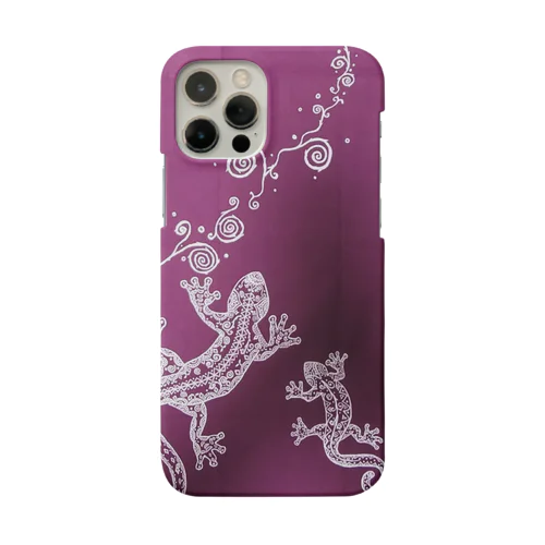 手描き とかげの親子 和柄 Smartphone Case