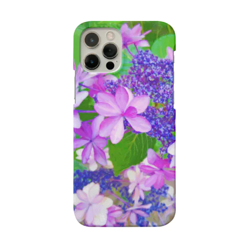 庭の紫陽花　手書きイラスト風写真 Smartphone Case