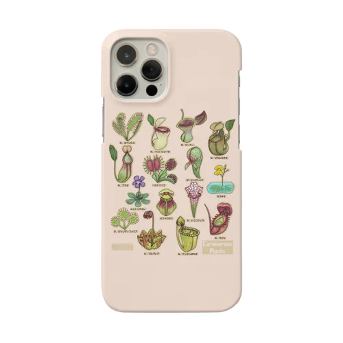 食虫植物図鑑 スマホケース (薄いピンク) Smartphone Case