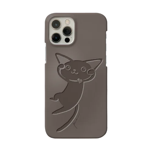 ダークチョコレート色のLuckyCat Smartphone Case