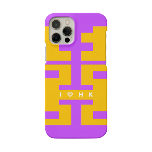 I LOVE HK ダブルハピネス パープル×イエロー Smartphone Case