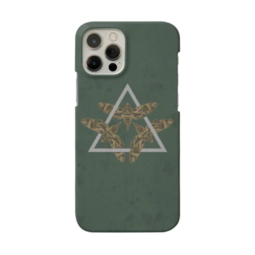 蛾（スズメガ） グランジグリーン  iPhone Smartphone Case