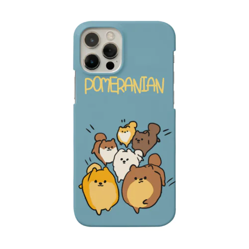 ポメの群れ(くすみブルー) Smartphone Case