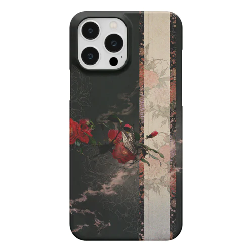 椿と蝶 iPhone Smartphone Case