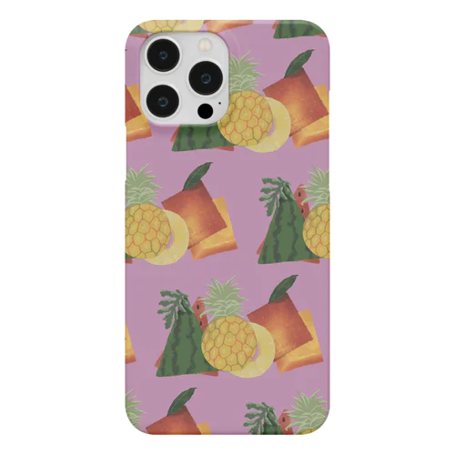 Fruits pattern Pink スマホケース