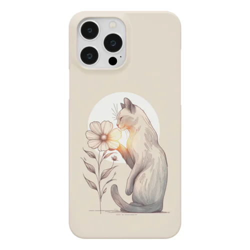 🌸🐱『鹿児島SUZURIアート iPhoneケース: 猫と優雅な花』🌼 Smartphone Case