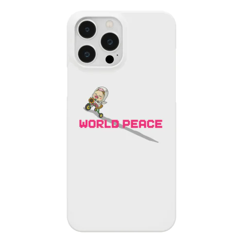 【バックプリント】世界平和だよ！さげみちゃん（ドット文字） Smartphone Case