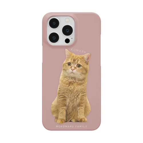困り顔ネコのiPhoneケース（色：お鼻ピンク）｜もこまるファミリー Smartphone Case