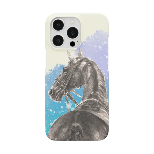 馬の絵スマホケース（僕を呼ぶ声ブルー） Smartphone Case