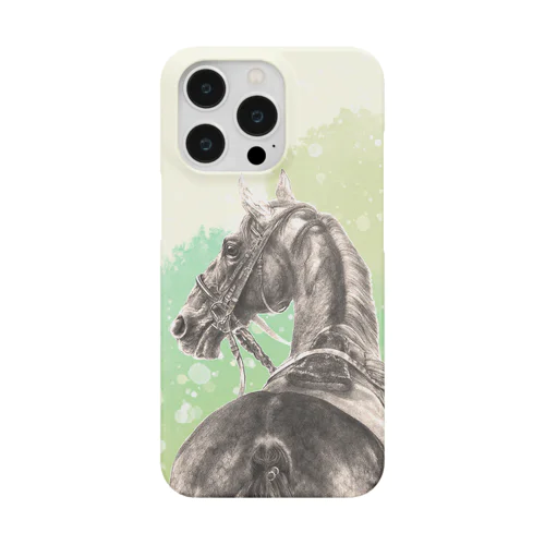 馬の絵スマホケース（僕を呼ぶ声グリーン） Smartphone Case