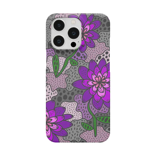 ダリアの花グレー Smartphone Case