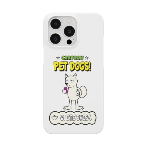 【1109M】C･PETDOGS『White Shiba』スマホケース Smartphone Case