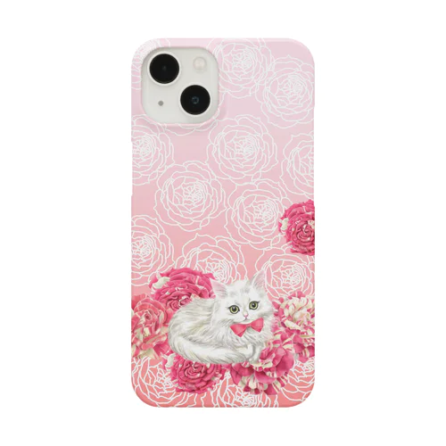 薔薇とチンチラシルバー Smartphone Case