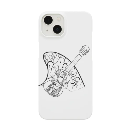 ウクレレと海　ブラック　ukulele Smartphone Case