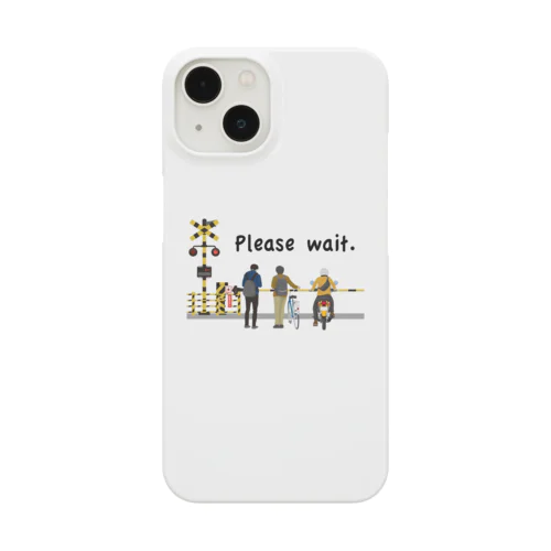 踏み切りで待つ人たち　後ろから Smartphone Case