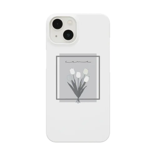 grayish color × white × charcoal ×  tulip bouquet Smartphone Case