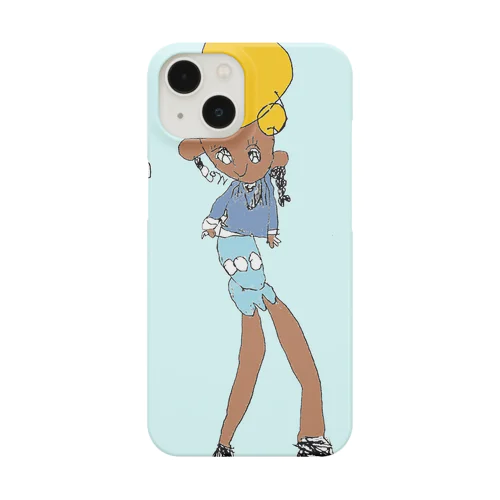 おしゃれガールが青い服着てる Smartphone Case