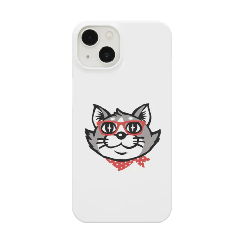 キラーンした猫　眼鏡 Smartphone Case