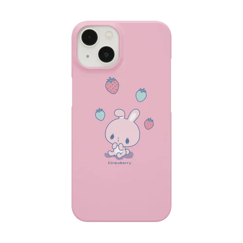 うさぎちゃん  スマホケース いちご ピンク Smartphone Case