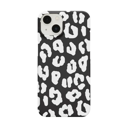 モノトーンヒョウ柄（黒地×白） Smartphone Case