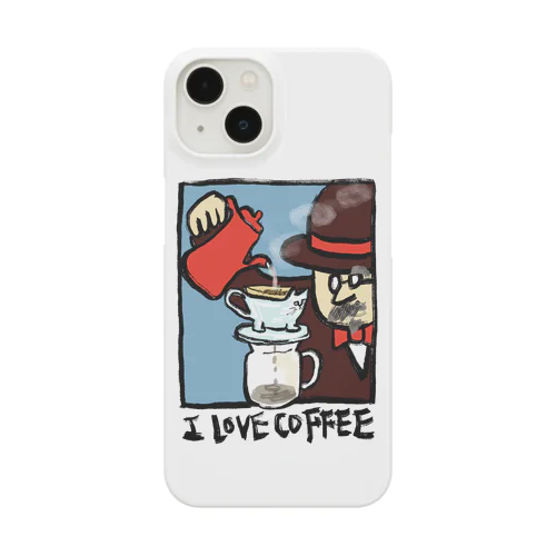 I LOVE COFFEE　『ドリップにゃんテスト中の図』 Smartphone Case