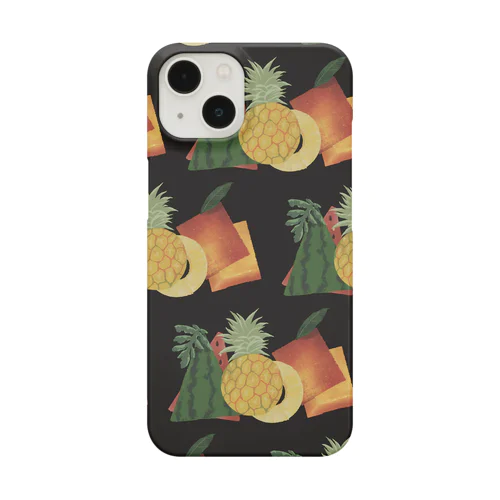 Fruits pattern Black スマホケース