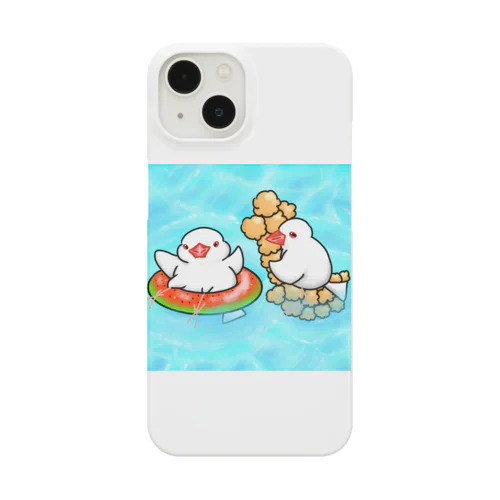 ぷかぷか水遊び文鳥ず スマホケース