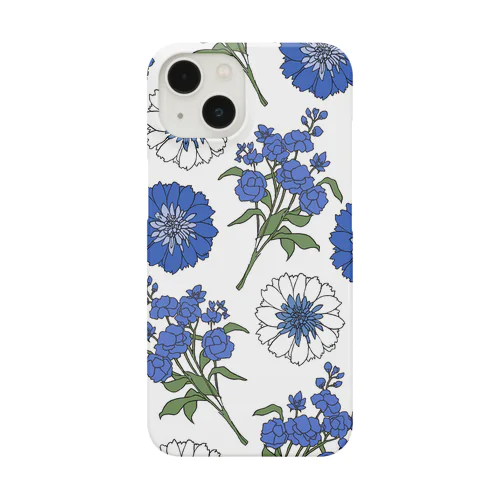 花柄（ブルー） Smartphone Case