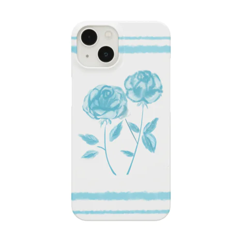 水色の薔薇 iPhone Smartphone Case