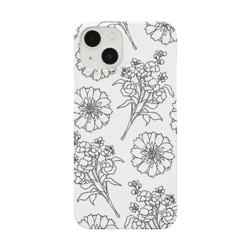 花柄（モノトーン） Smartphone Case