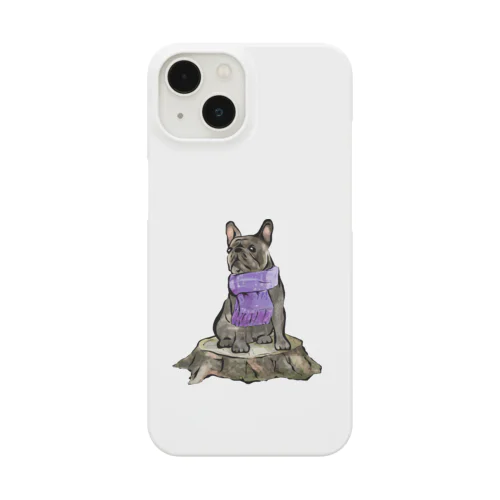 マフラー犬　フレンチブルドッグ　ブリンドル Smartphone Case