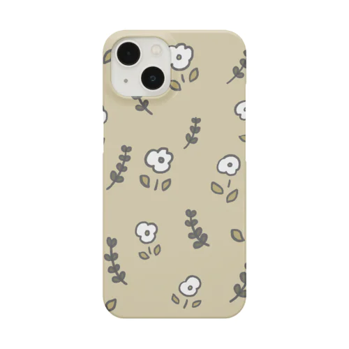 花と葉っぱ(ベージュ) Smartphone Case