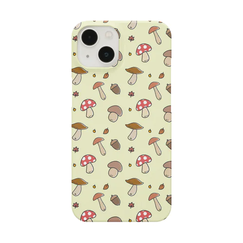 きのこ模様（黄色） Smartphone Case