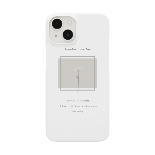 white grayish peach tea × white flower Smartphone Case