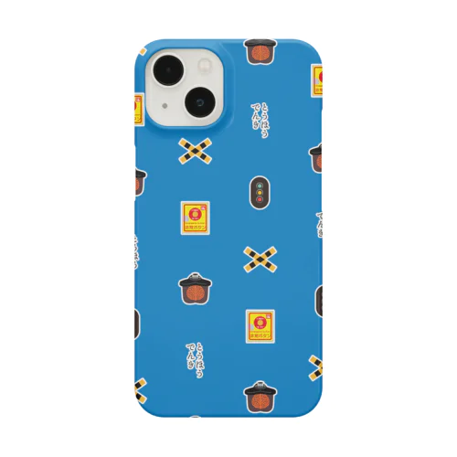 踏切・鉄道イラストモノグラム(ブルー) Smartphone Case