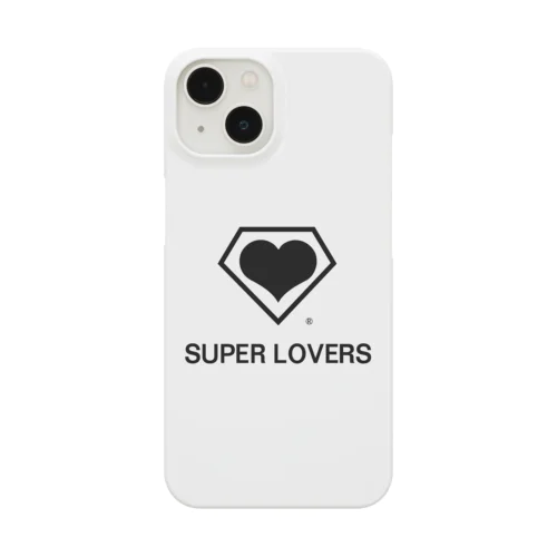 SUPER LOVERS 90sスクールロゴ　白 スマホケース